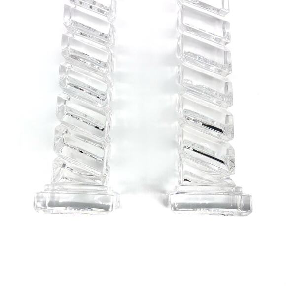 CRYSTAL 7" Offset Stacked Square Candlesticks - Picture 4 of 10